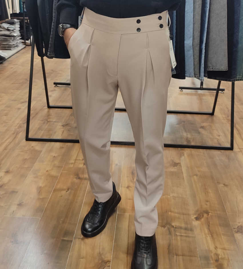 شلوار مام فیت کمر ایتالیایی پارچه کرپ ترک