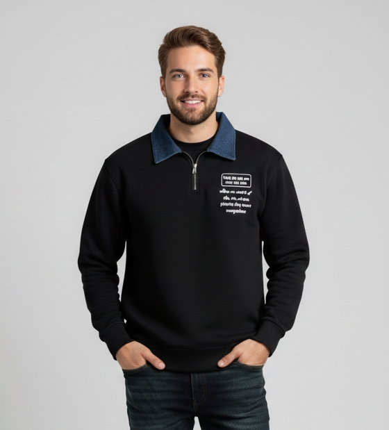 دورس نیم زیپ یقه جین