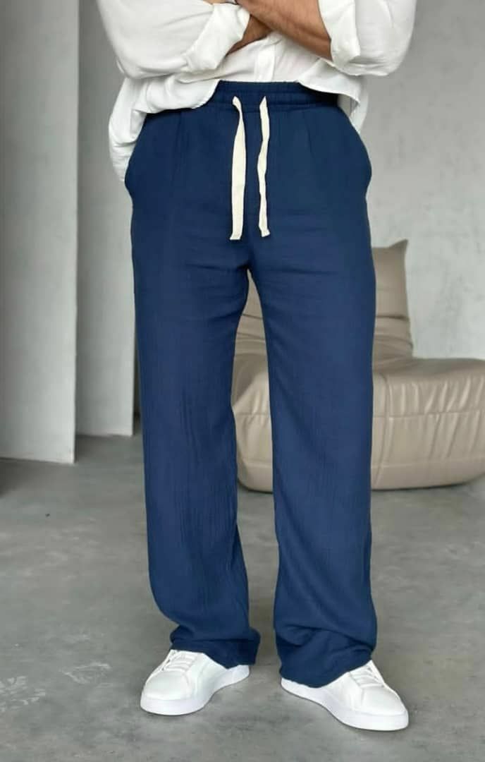 شلوار بگ پارچه لینن ترک