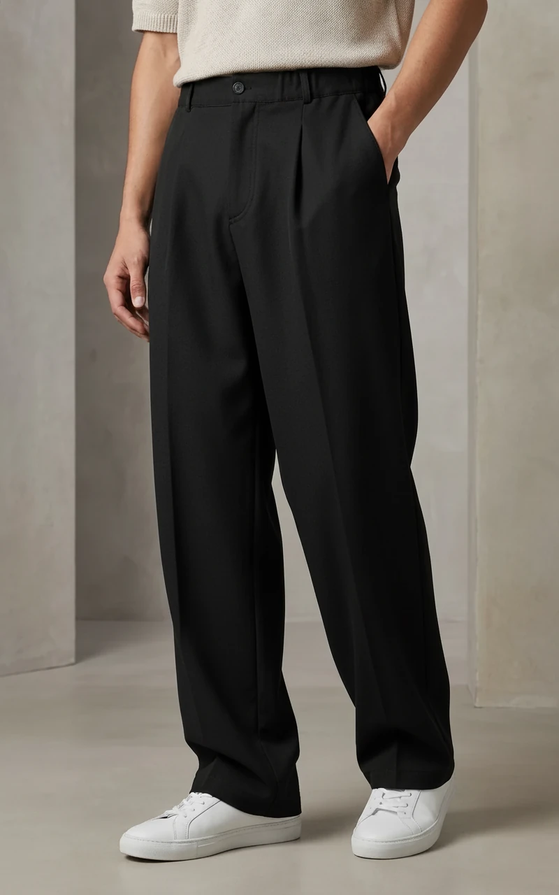 شلوار نیم بگ پارچه مازراتی ترک