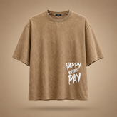 تیشرت HAPPY کرم پارچه دورس سنگشور