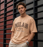 تیشرت MILAN کرم پارچه دورس چاپ زول