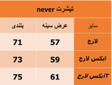 تیشرت مردانه NEVER سفید پشت نوشته