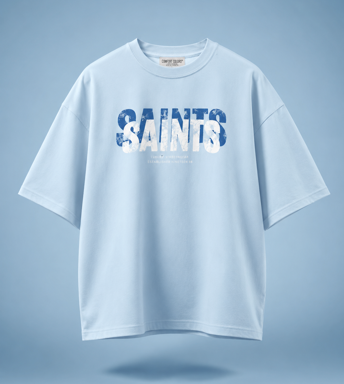 تیشرت مردانه SAINTS آبی پارچه دورس