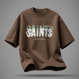 تیشرت مردانه SAINTS شکلاتی پارچه دورس