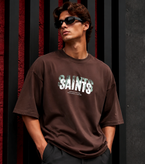 تیشرت مردانه SAINTS قهوه ای پارچه دورس