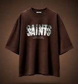 تیشرت مردانه SAINTS قهوه ای پارچه دورس