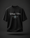 تیشرت مردانه مشکی چاپ Vintage پارچه دورس ۲ نخ