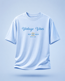 تیشرت مردانه آبی چاپ Vintage پارچه دورس ۲ نخ