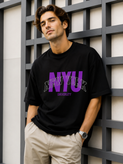 تیشرت مردانه مشکی طرح NYU پارچه مچینست ترک