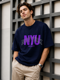 تیشرت مردانه سرمه ای طرح NYU پارچه مچینست ترک